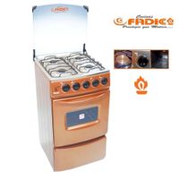 Cocina con tapa de vidrio y horno sami 4h cobre