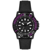 Reloj Armani Exchange AX1857 Acero Inoxidable Correa de Cuero y Nylon Negro