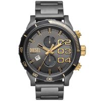 Reloj Diesel Double Down DZ4614 Fecha Cronómetro Acero Inoxidable Gunmetal Dorado