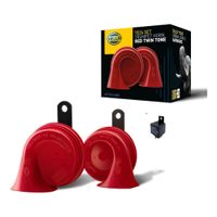 Claxon Caracol Hella 12v + Relay Set X 2 012-010-981 Rojo