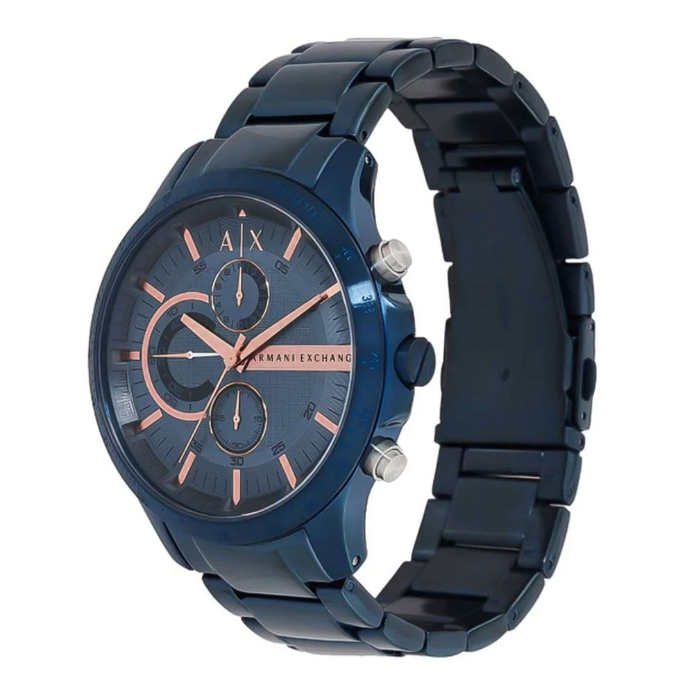 Reloj Armani Exchange Hampton AX2430 Cronómetro Acero Inoxidable Azul ...
