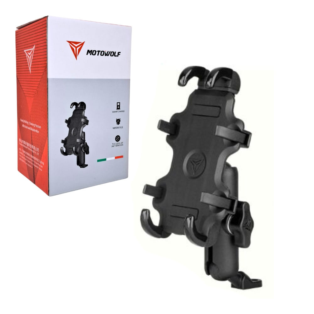 Soporte de Celular para Moto con Rotación 360 y Cargador USB - Desmontable para Timon