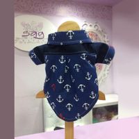 CAMISA MASCOTAS AZUL MARINERO Y JEAN ALGODÓN TALLA XXS