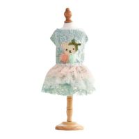 VESTIDO ENCAJE VERDE Y TUL  MASCOTAS PERRO TALLA XL
