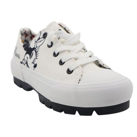 Zapatillas Mujer Mickey Mouse Casual Blanco y Negro 37