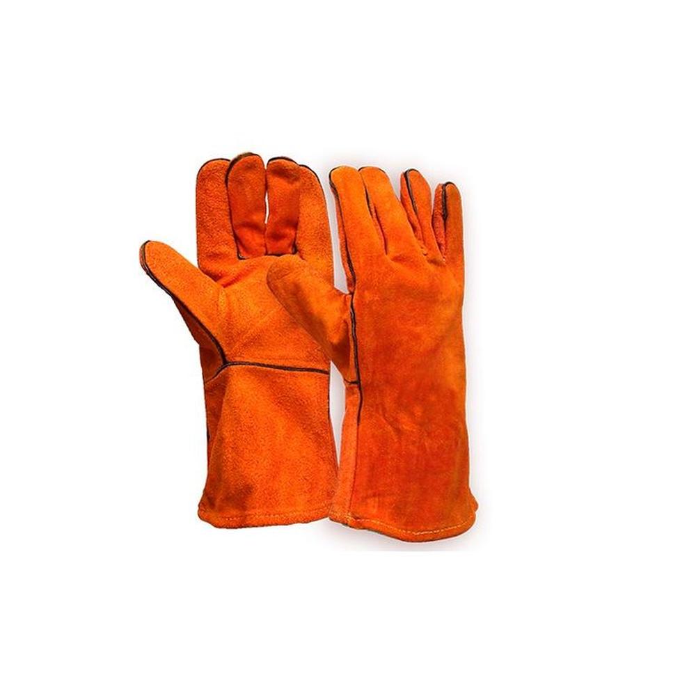 GUANTES DE CUERO SOLDADOR NARANJO STEELPRO