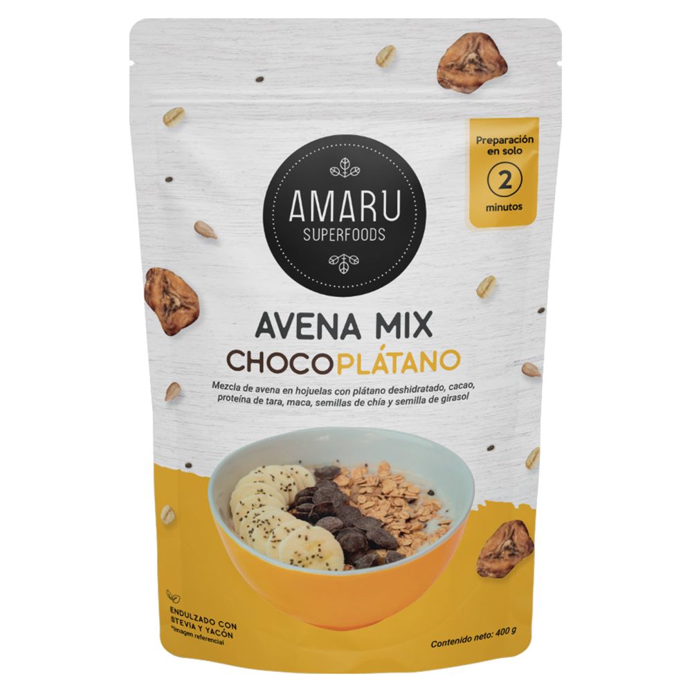 Avena Mix AMARU FOODS Chocoplátano Doypack 400g
