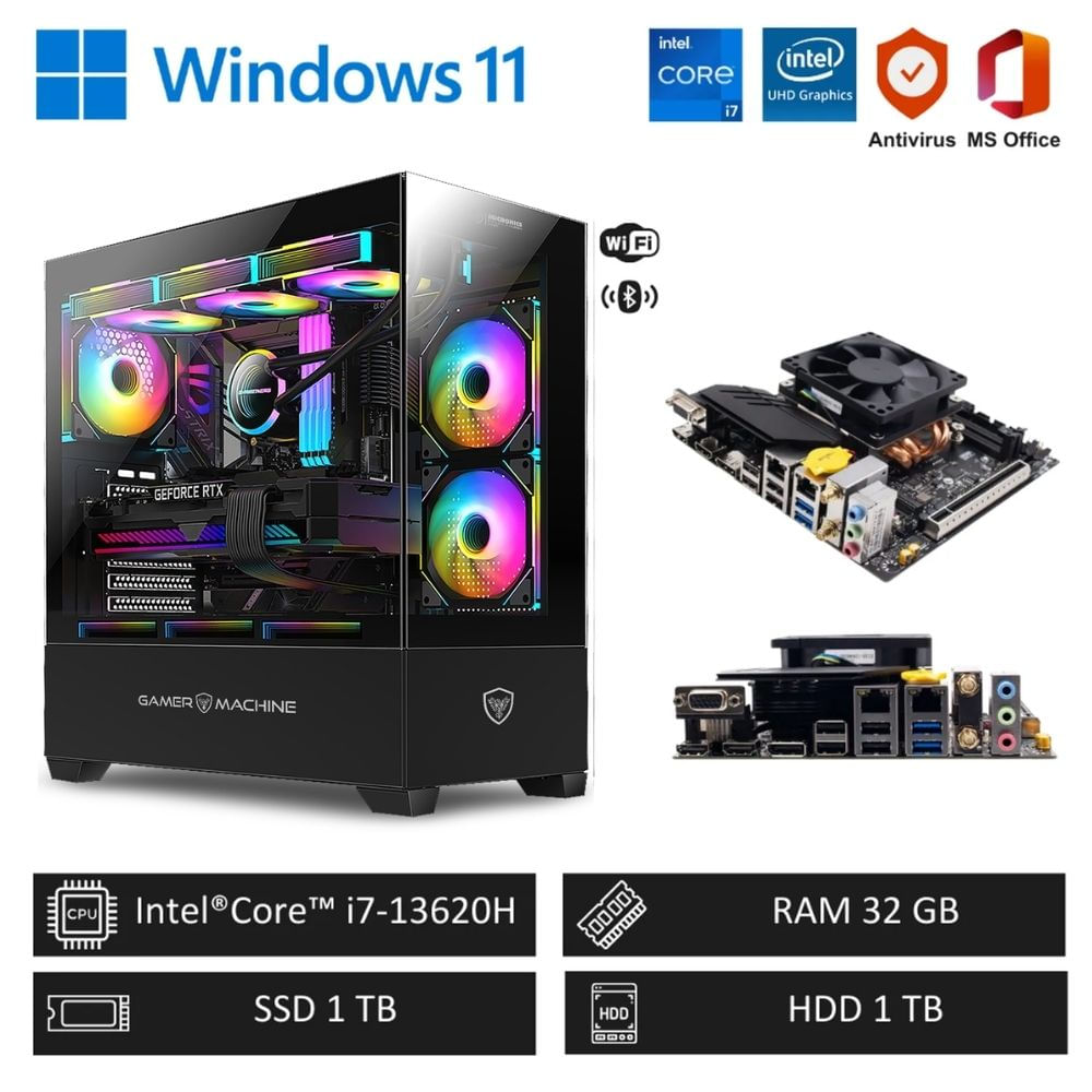 Computadora PC Gamer Intel Core i7-13620H 4.90GHz 32GB RAM 2TB WiFi y Bluetooth