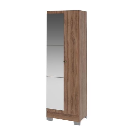 Ropero Multiuso Carraro 2 Puertas con Espejo MDP Freijo 56 cm