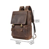 Mochila de Cuero Vacuno Marron Gran Capacidad