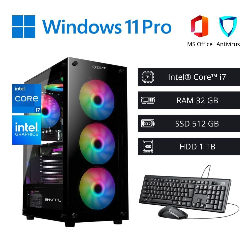 Computadora PC Intel Core i7 4.00 GHz 32GB RAM 512GB SSD + 1TB HDD