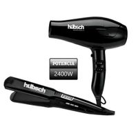 Combo Secador de Cabello + Alisador Hubsch AC 2400W -Negro