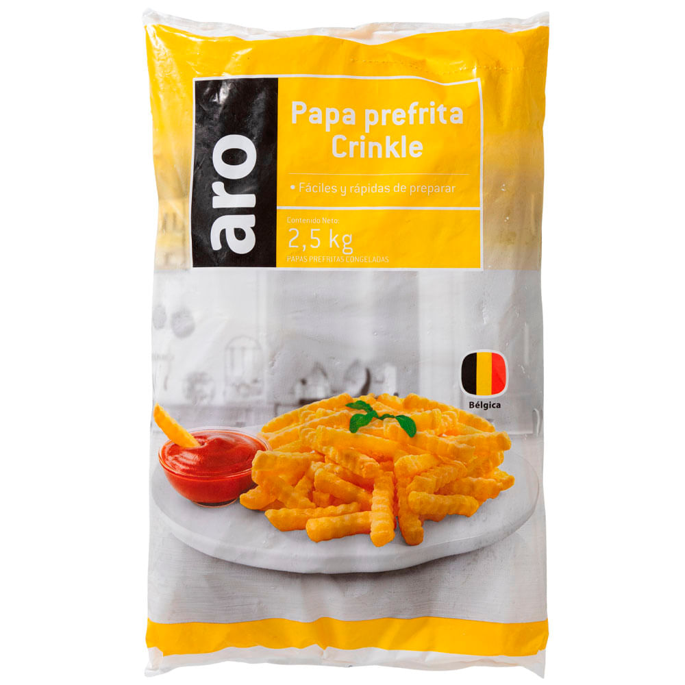 Papa Prefrita Congelada ARO Crinkle 12x12 Bolsa 2.5Kg