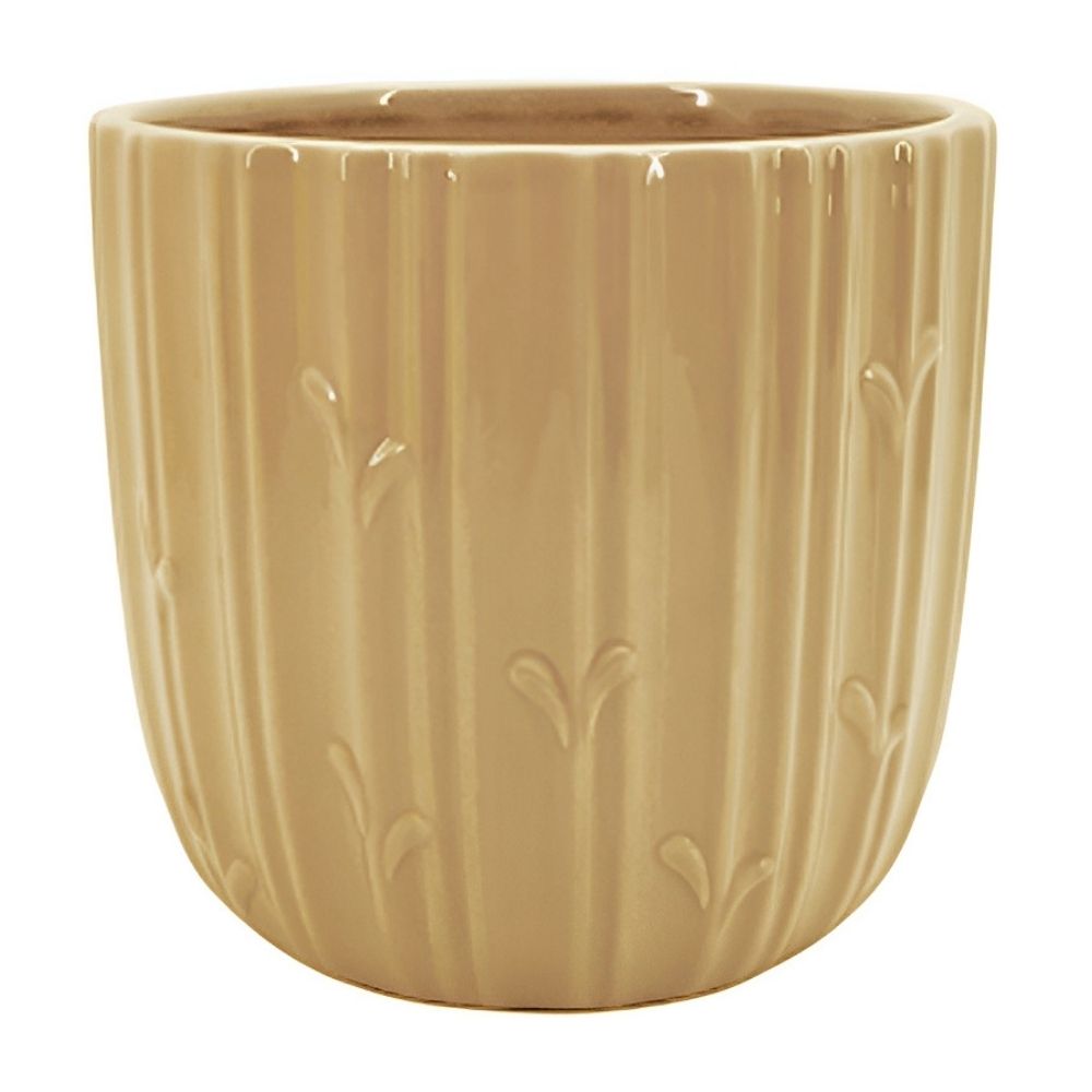 Maceta Decorativa Cerámica Beige Orange