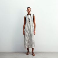 Vestido Mujer Sfera Estructura Fleco Blanco