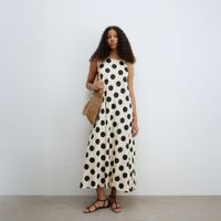 Vestido Mujer Sfera Evasé Estampado Crudo