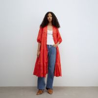 Vestido Mujer Sfera Camisero Schiffly Rojo