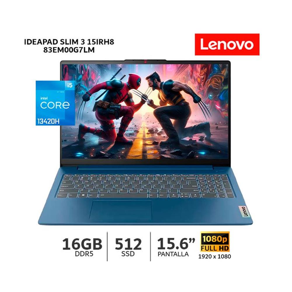 Laptop Lenovo IdeaPad Slim 3 15IRH8 Core i5 13420H/ 16Gb DDR5 / 512Gb SSD/ 15.6? FHD - 83EM00G7LM
