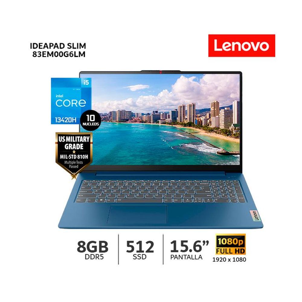 Laptop Lenovo IdeaPad Slim 3 15IRH8 Intel Core I5-13420H/ 8Gb Ram/ 512Gb SSD/ 15.6? FHD-83EM00G6LM