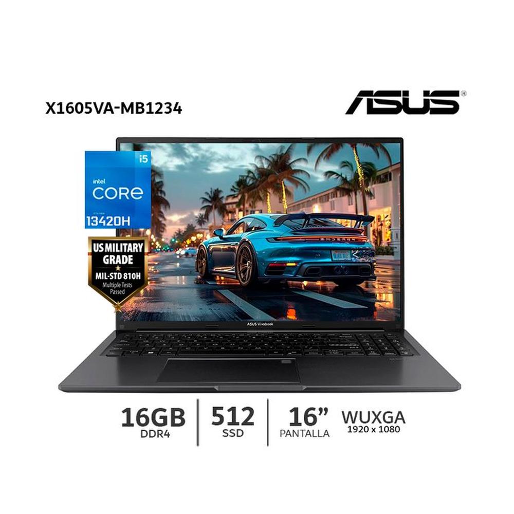 Laptop ASUS X1605VA-MB1234 16 WUXGA IPS Core i5-13420H 16Gb Ram DDR4 512Gb SSD