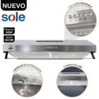 Campana Extractora Roma Sole Acero Inoxidable 60cm  TURE15C0V2