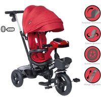 Triciclo Guiador ARIA 334 USB Bluetooth Rojo
