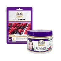 Exfoliante + Mascarilla Facial de Frutos del Bosque con Acido Hialuronico