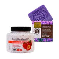 Exfoliante Corporal de Fresa + Jabón Natural Extracto de Lavanda