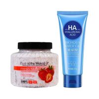 Exfoliante Corporal de Fresa + Gel Limpiador Facial Water Get