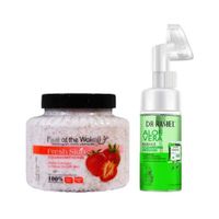 Exfoliante Corporal de Fresa + Limpiador Facial Aloe Vera