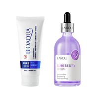 Crema Facial Antiacné Pure Skin + Serum Facial de Arándanos