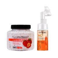 Exfoliante Corporal de Fresa + Limpiador Facial Vitamina C