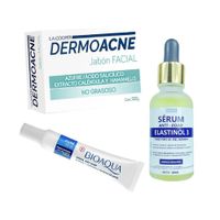 Crema Antiacne Pure Skin + Serum Elastinol Man + Jabón Dermoacne