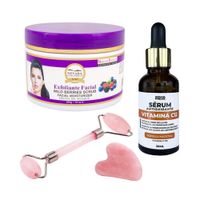 Exfoliante Facial Frutos Bosque + Serum Vitamina C12 + Rodillo