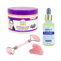 Exfoliante Facial Fruto Bosque + Serum Elastinol 3 Man + Rodillo