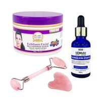 Exfoliante Facial Frutos Bosque + Serum Antiacne + Rodillo
