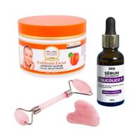 Exfoliante Facial Albaricoque + Serum Aclarante + Rodillo