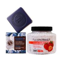 Exfoliante Corporal de Fresa + Jabón Natural Arandanos Antiedad