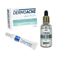 Crema Antiacne Pure Skin + Serum Ácido Láctico + Jabón Dermoacne