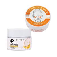 Crema Facial Extracto de Arroz + Parches de Ojos Vitamina C
