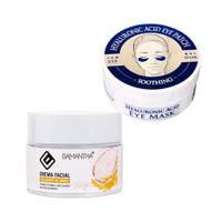 Crema Facial Extracto de Arroz + Parches de Ojos AH