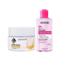 Crema Facial Extracto de Arroz +Agua Limpiadora Micelar Rosa