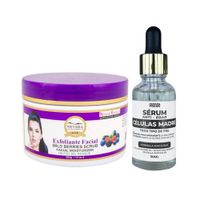 Exfoliante Facial Frutos Bosque + Serum Anti Edad Célula Madre
