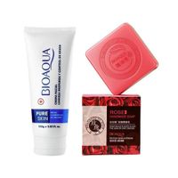 Crema Facial Antiacné Pure Skin + Jabón Flores Rosas Antiacné
