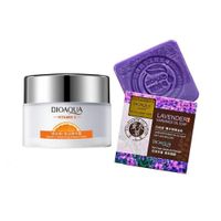 Crema Facial Hidratante Vitamina C + Jabón Natural con Lavanda