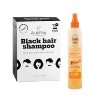 Shampoo Capilar Cubre Canas negro +Spray de Peinar AntiCaida