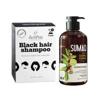 Shampoo Capilar Cubre Canas negro + Acondicionador Camu Camu
