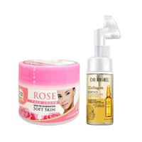 Crema facial extracto de Rosa + Limpiador Facial Colágeno