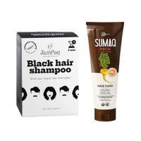 Shampoo Capilar Cubre Canas negro + Máscara Capilar Maca