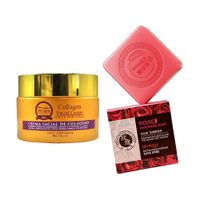 Crema Facial Antiarrugas + Jabón Natural Rosas Antiacne